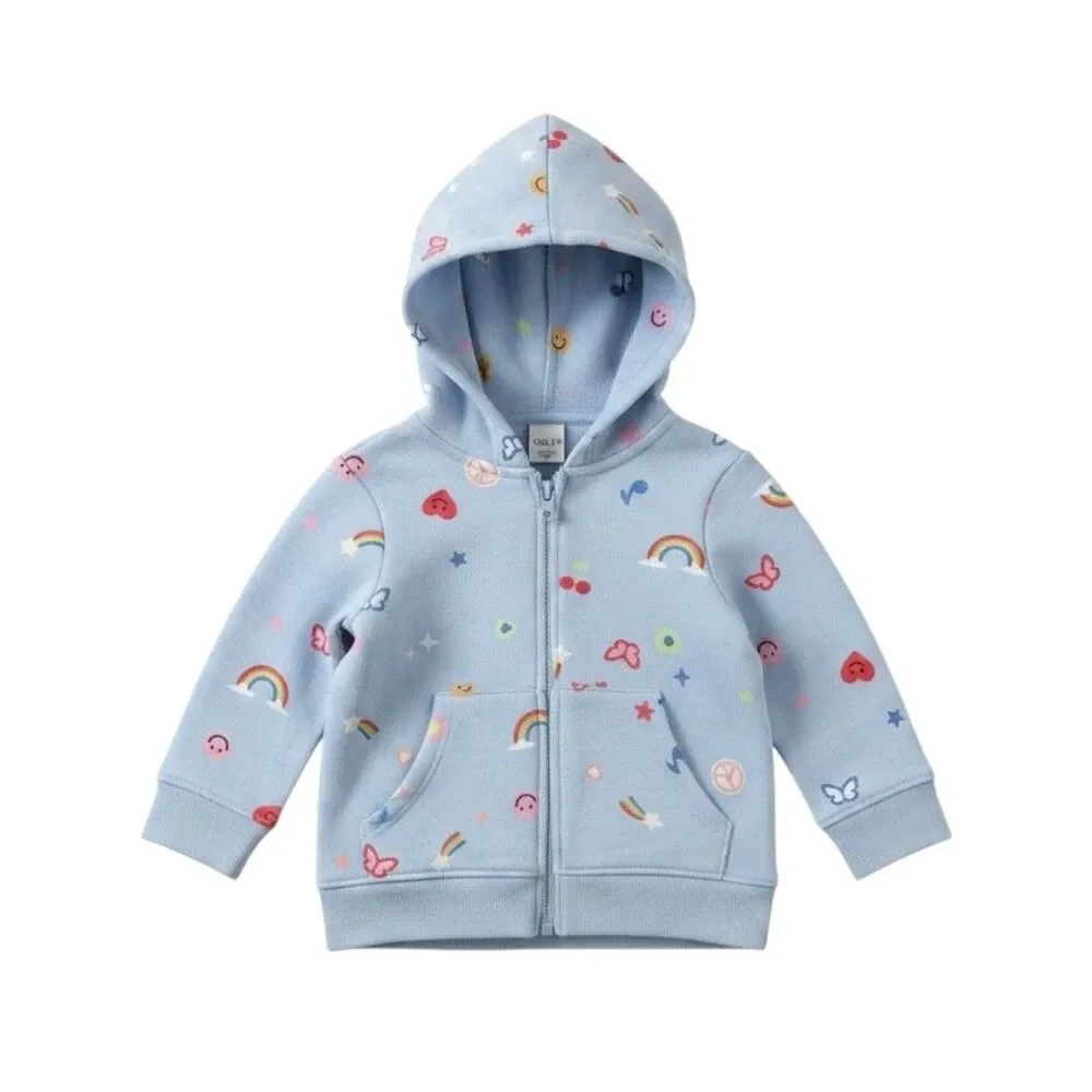 Cat & Jack Baby Girl Zip Up Lightweight Coat Light Blue Sz 12M NWT